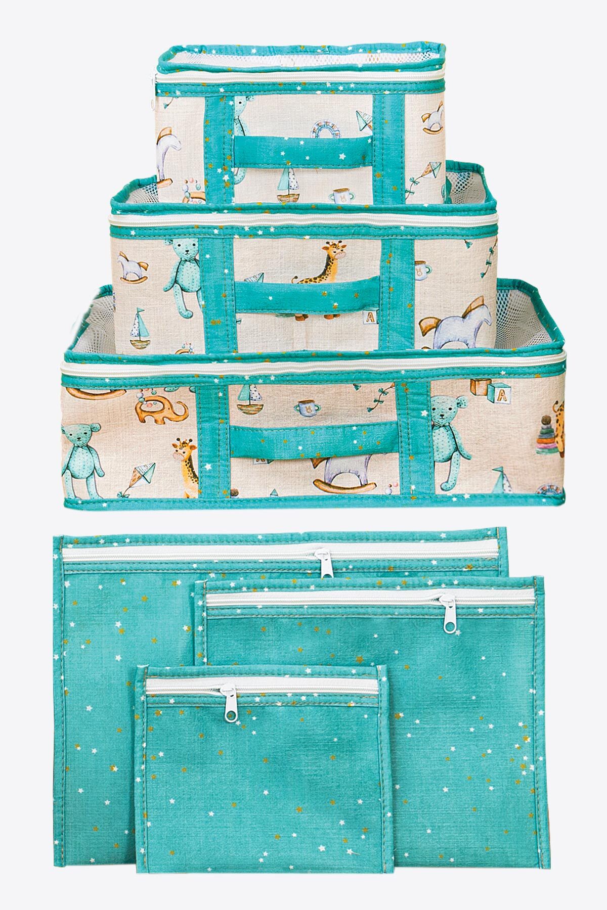 ALAS Bebek 6 Lı Seyahat Seti Hastane Çıkış Organizer Çanta Düzenleyici fotoğrafı 6 (önizleme)