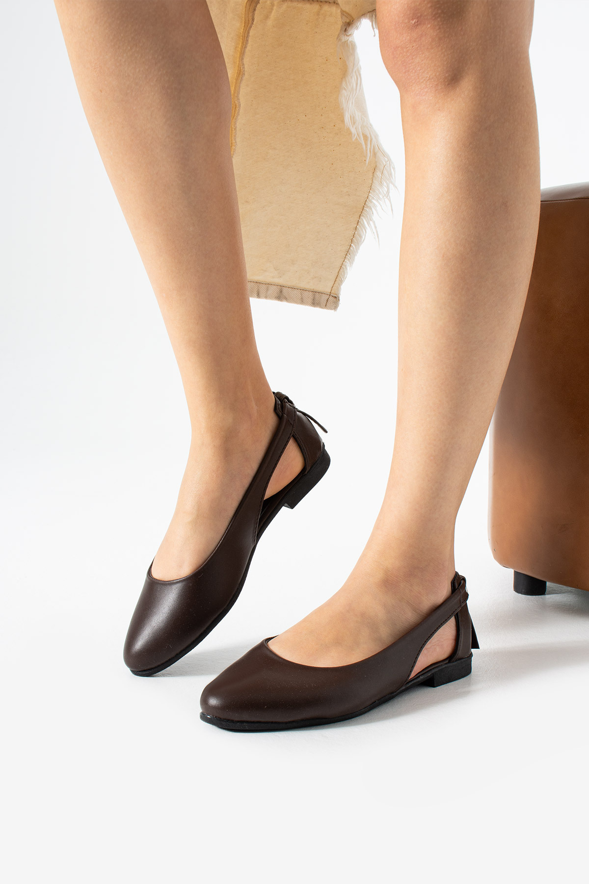 Moda Devrin  Kahverengi Cilt Yanı Açık Sandalet - Görsel 3