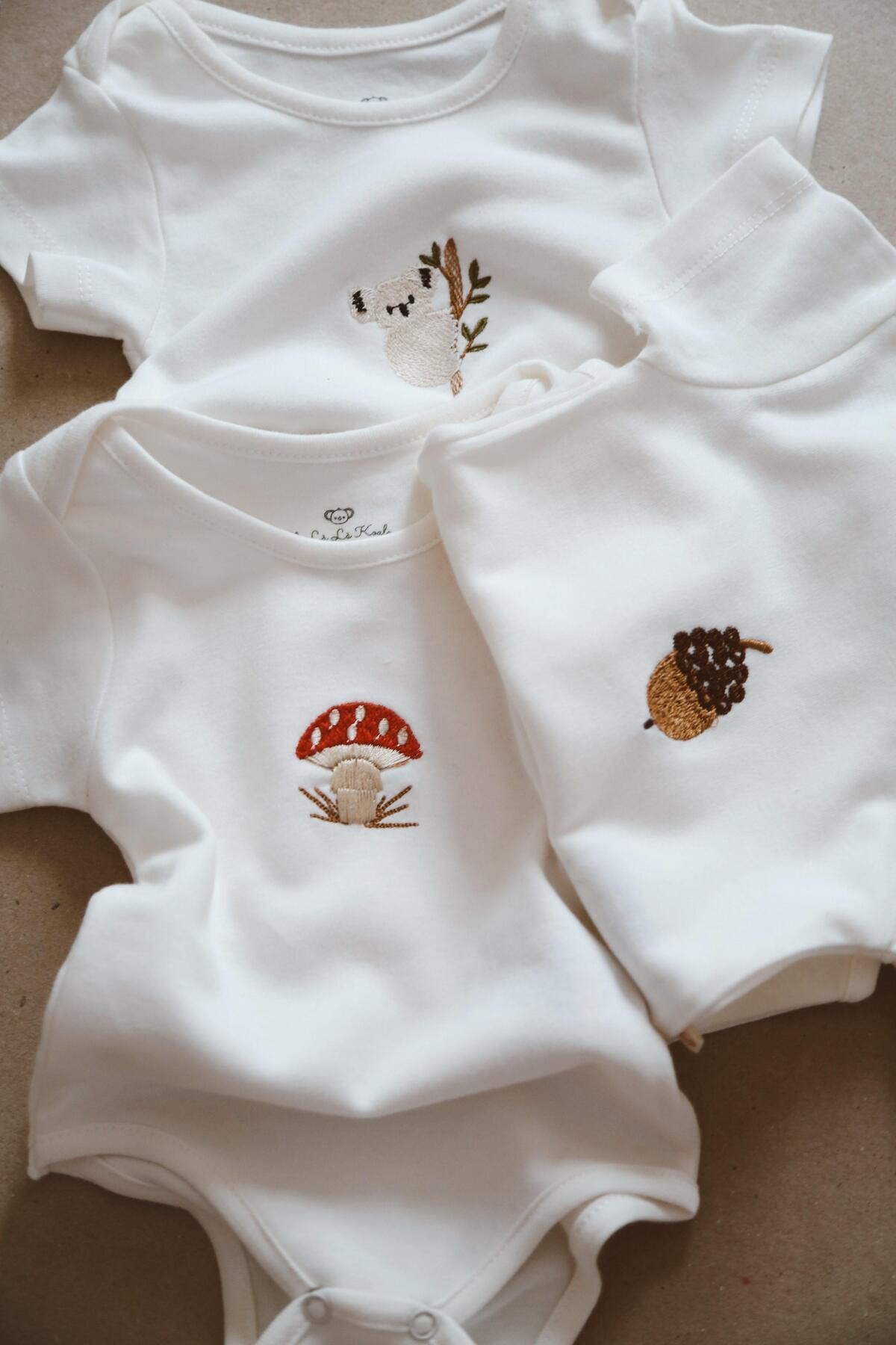 OhlalaKoala 3lü Nakışlı Çıt Çıtlı Kısa Kollu Body Zıbın Model 1 fotoğrafı 2 (önizleme)