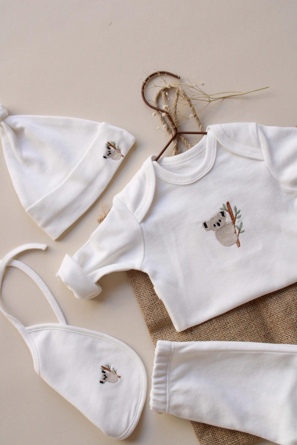 OhlalaKoala Koala Nakışlı 5li Uzun Kollu Yenidoğan Set (0-3 Ay) fotoğrafı 6 (önizleme)