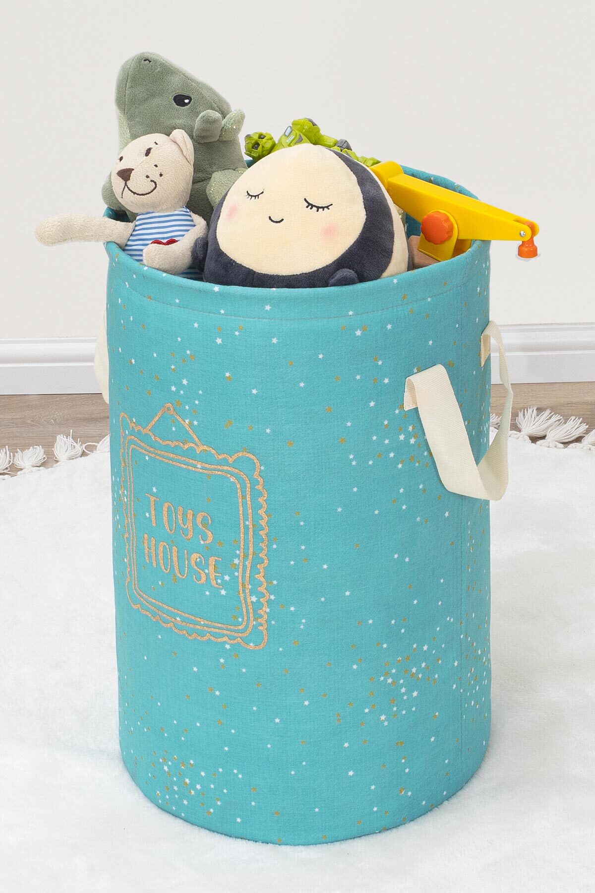 ALAS Bebek Mavi Yuvarlak Torbalı Oyuncak-Kirli Çamaşır Sepeti fotoğrafı 2 (önizleme)