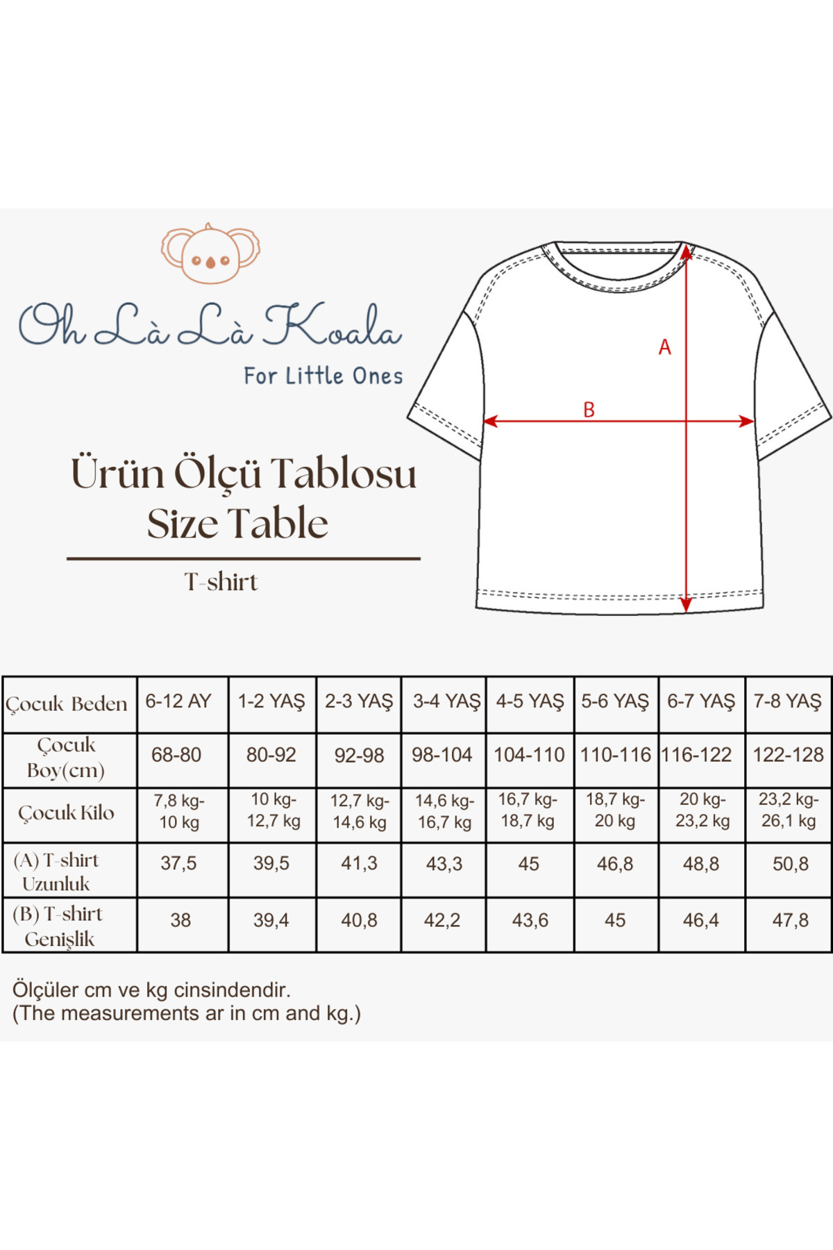Oh La La Koala For Little Ones Beyaz Bisiklet Yaka Oversize T-shirt Bebek - Çocuk fotoğrafı 3 (önizleme)