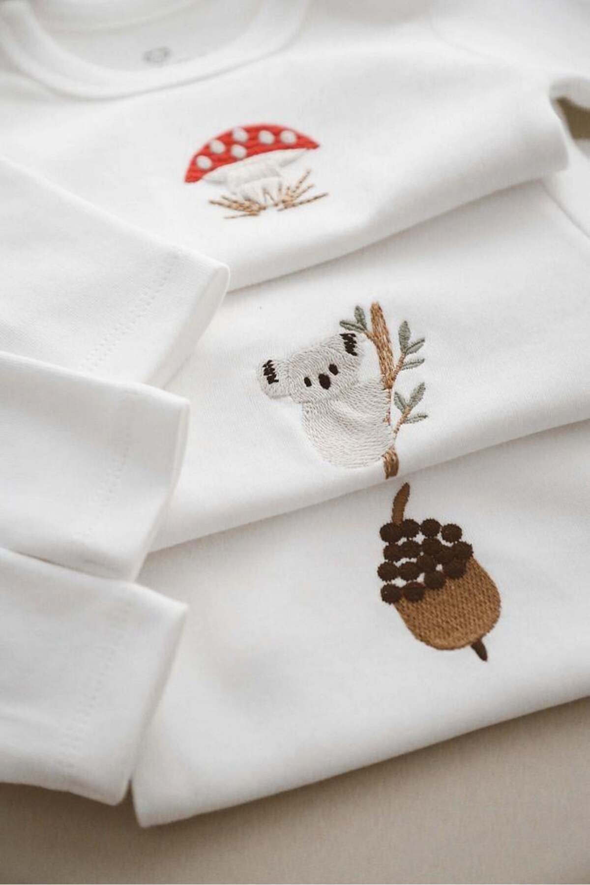 OhlalaKoala 3lü Nakışlı Çıt Çıtlı Uzun Kollu Body-zıbın Model 1 fotoğrafı 4 (önizleme)