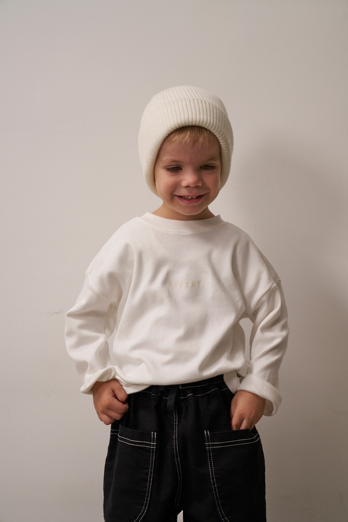 Oh La La Koala For Little Ones Beyaz Nakışlı Oversize Uzun Kollu T-shirt fotoğrafı 5 (önizleme)