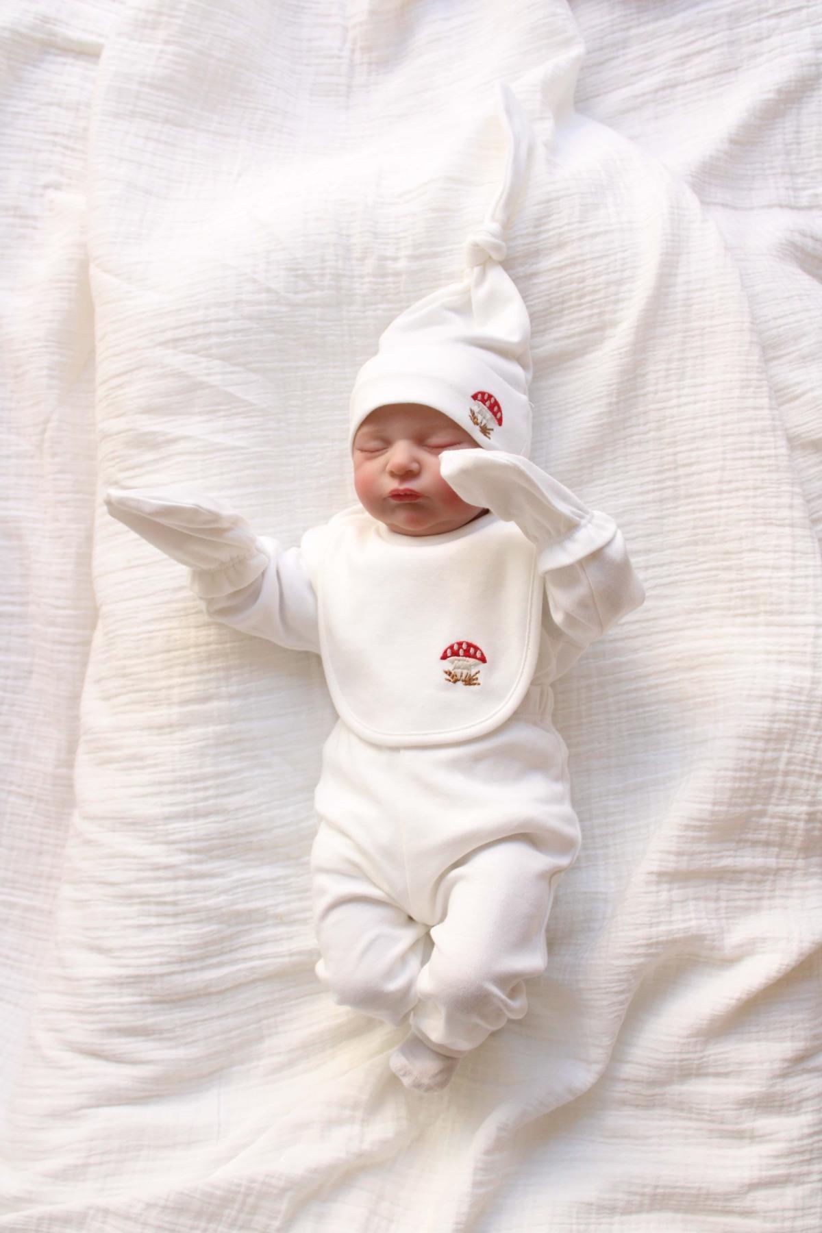 OhlalaKoala Mantar Nakışlı 5li Uzun Kollu Yenidoğan Set (0-3 Ay) fotoğrafı 2 (önizleme)