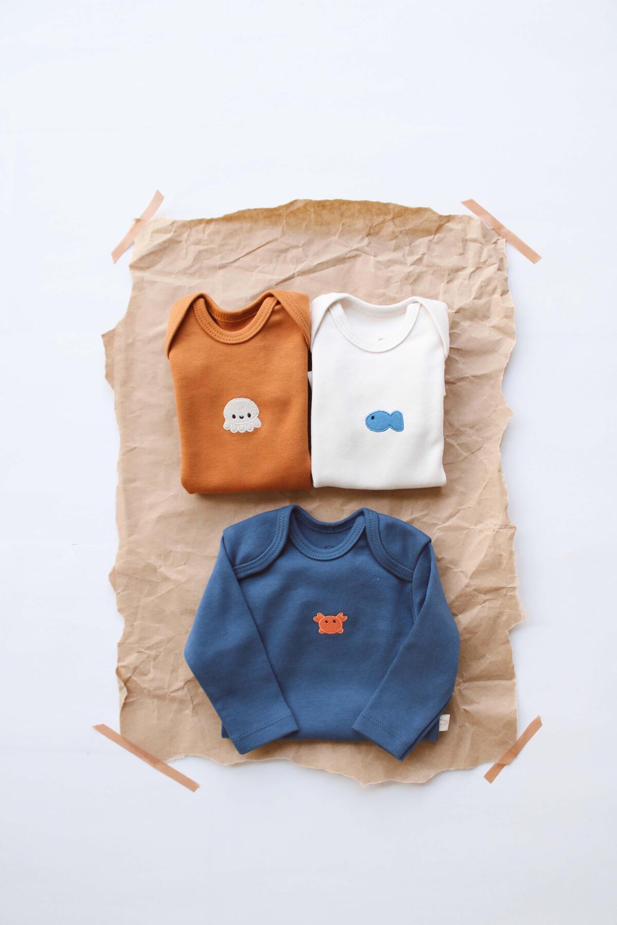 OhlalaKoala 3lü Nakışlı Çıt Çıtlı Uzun Kollu Body Zıbın Set Model 4 fotoğrafı 5 (önizleme)