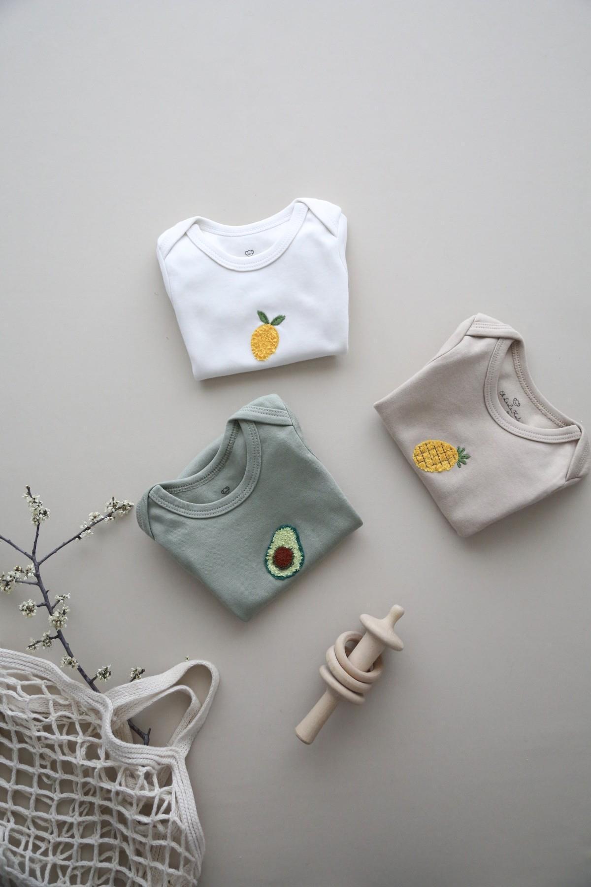 OhlalaKoala 3lü Nakışlı Çıtçıtlı Kısa Kollu Body Zıbın Model 3 fotoğrafı 4 (önizleme)