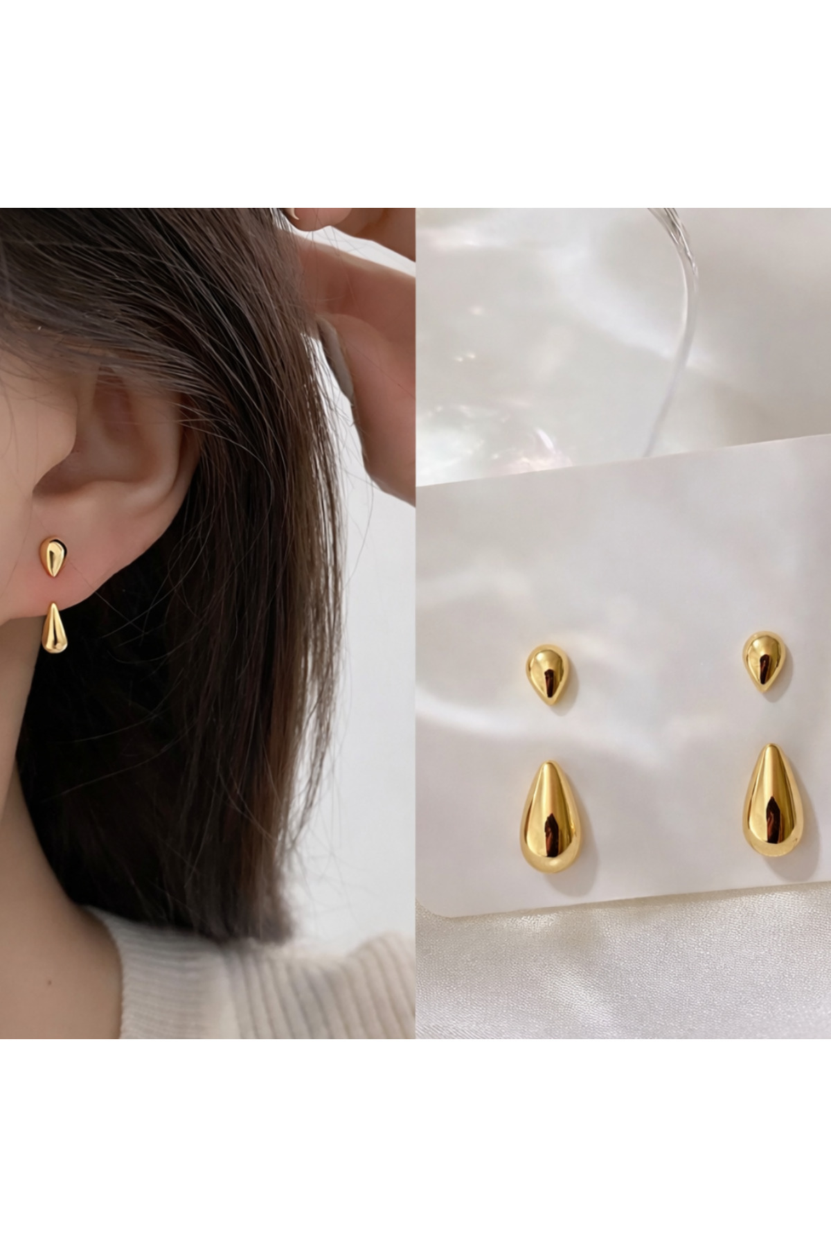 Minimal Earrings with Drop Design