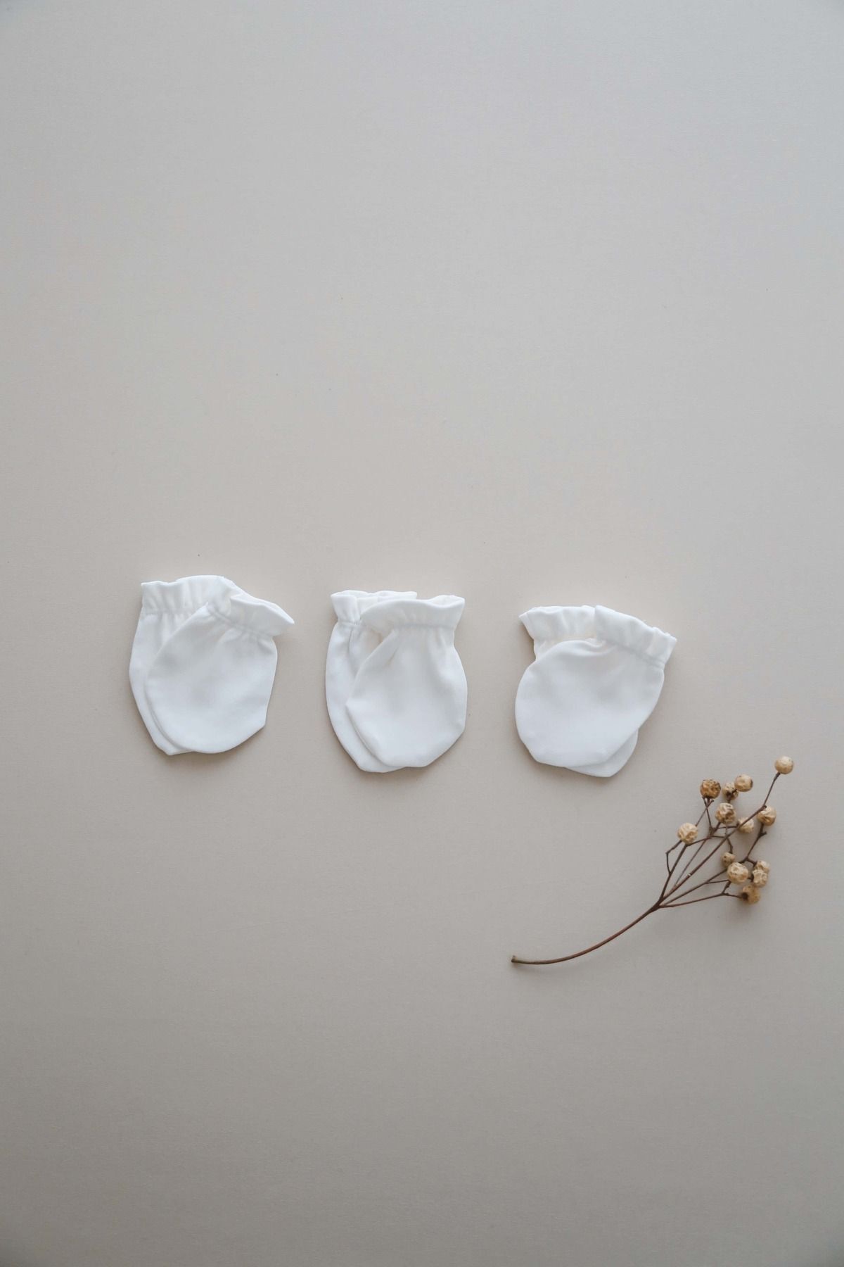 OhlalaKoala 3lü Beyaz Yenidoğan Eldiven Set Model 1 fotoğrafı 4 (önizleme)