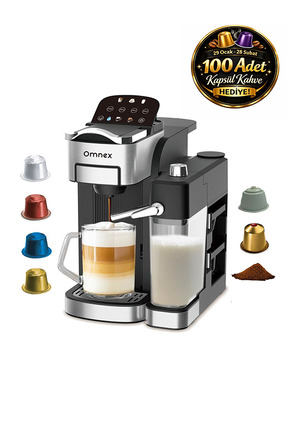 Omnex Ox-Pro2 Barista Otomatik kapsül kahve 20 Bar Basınçlı Süt Köpürtücü Esp...