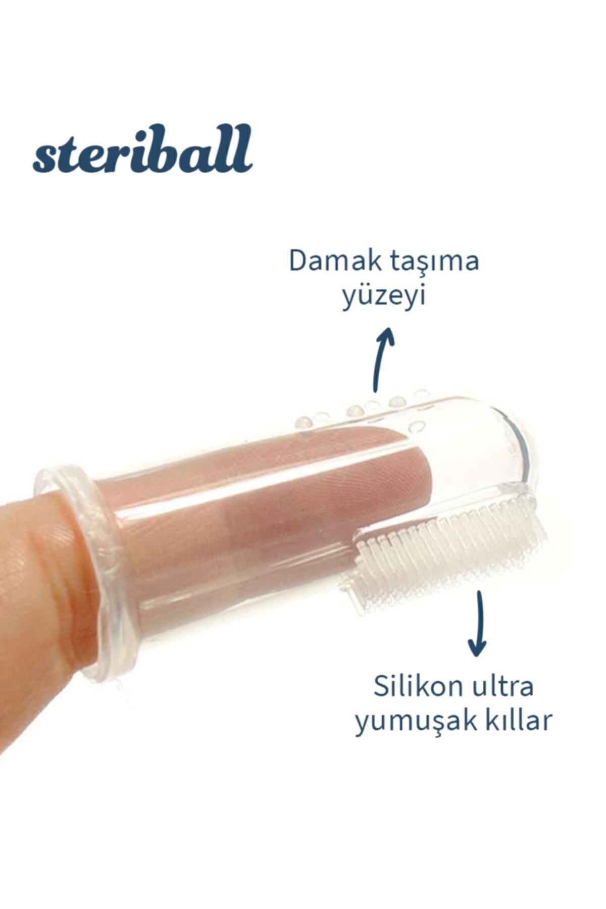 Steriball Silikon Parmak Diş Fırçası 0-3 Yaş Pembe fotoğrafı 3 (önizleme)