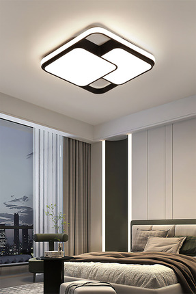 CATLUZ Siyah 2'li Kare 50x50cm Kumandalı, Dimli 3 Işık Rengi, Led Tavan Lamba...