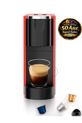 Omnex Ox-Pro Espresso Kapsül Kahve Makinesi – 20 Bar Basınç, Kırmızı