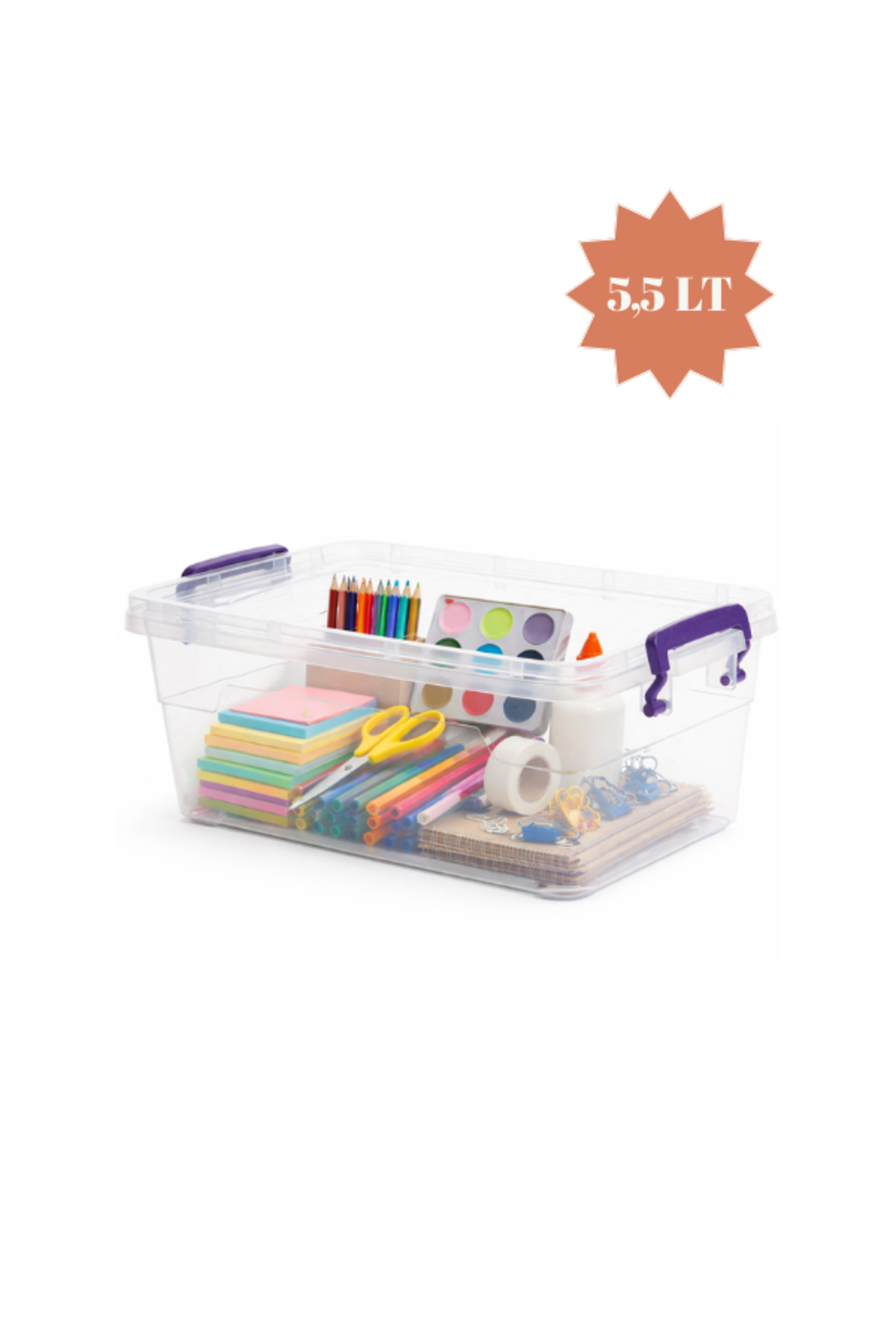 Transparent Storage Box with 5.5 L L Lid –Home, Food & Supplies Organizer Storage Box