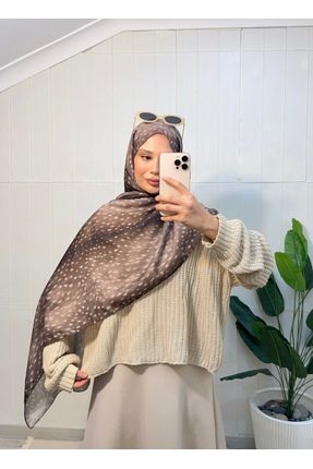 Mira İpek Ceylan Bambi Desenli Pamuk Soft Şal Trend Kadın Şal ps220