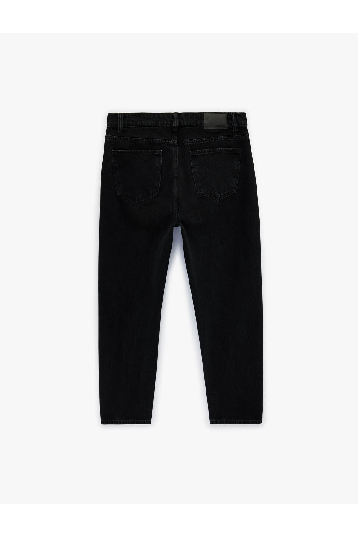 Koton Loose Straight Fit Siyah Erkek Jean Pantolon 6SAM40214ND görsel 4