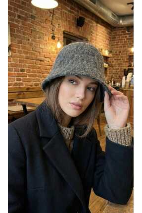 LAGRANZE Kadın Yün Keçe Bucket Şapka