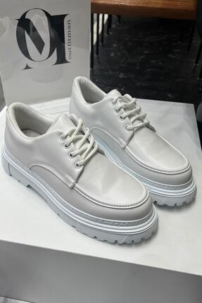 OUTFİT MAN Bağlamalı Makosen Ayakkabı Beyaz