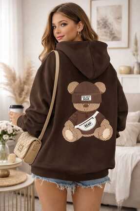 DİVİN Kadın baskılı sweatshırt kaliteli kumaş oversize kesim