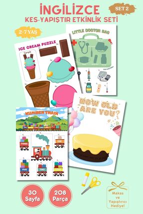 Anonim Yayıncılık Okul Öncesi İngilizce Eğitici Kes Yapıştır Oyna Etkinliği S...