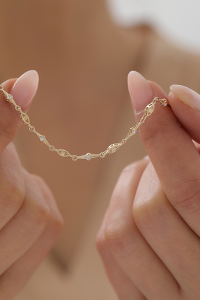 Mucize Kuyumculuk 14 Ayar Altın Mini Taşlı Bileklik