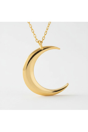 NorthAegean 925 Ayar Gümüş Minimal Ay Kolye – Zarif & Günlük Kullanım Gold