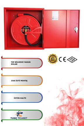 TUNÇ ONLİNE TUNÇ TİCARET 1” Tek Saç Kapak 30MT Hortumlu 1MM Sıva Üstü Yangın ...