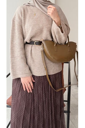 ZAINA BAGG Yarım Ay Deri Askılı Astarlı El Ve Omuz Çantası