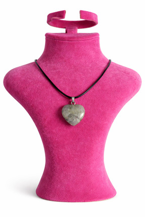 ELFShoppıng Doğal Taş Labradorit Kalp Kolye – Gri Tonlu Doğal Taş, Ayarlanabi...