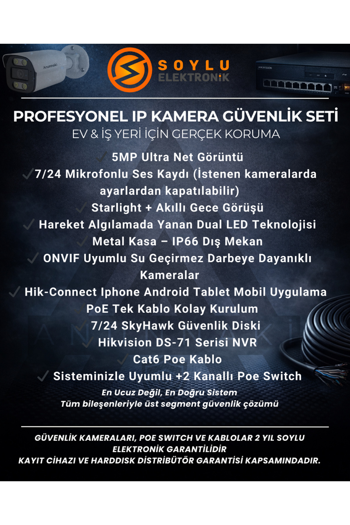 Hsc bilişim 16'Li 5Mp (4K) Ip Kamera Seti | Poe | Hikvision Nvr | İç/Dış Mekan | Gece Görüş | Ses Kayıt | İzleme fotoğrafı 4 (önizleme)