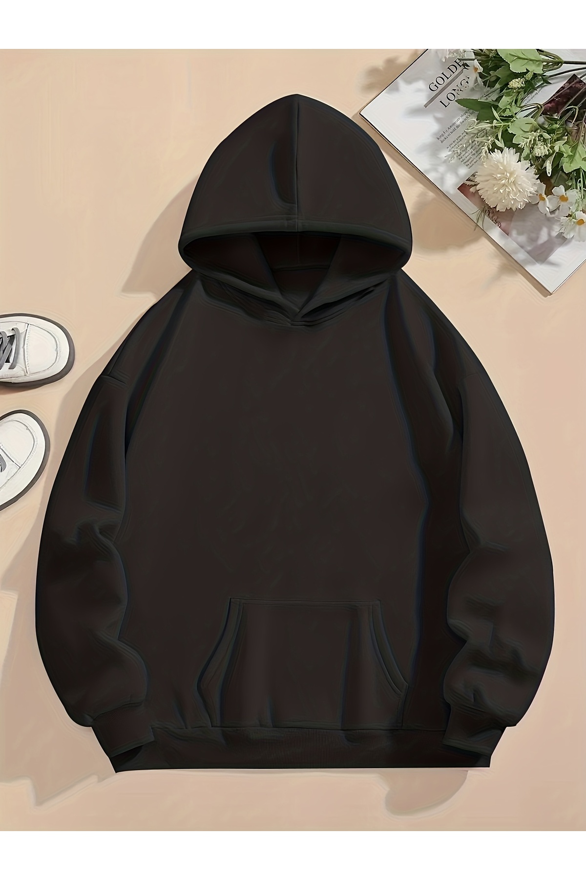 Deocept Unisex Mix Baskılı Oversize Kapüşonlu Baskılı Sweatshirt görsel 2