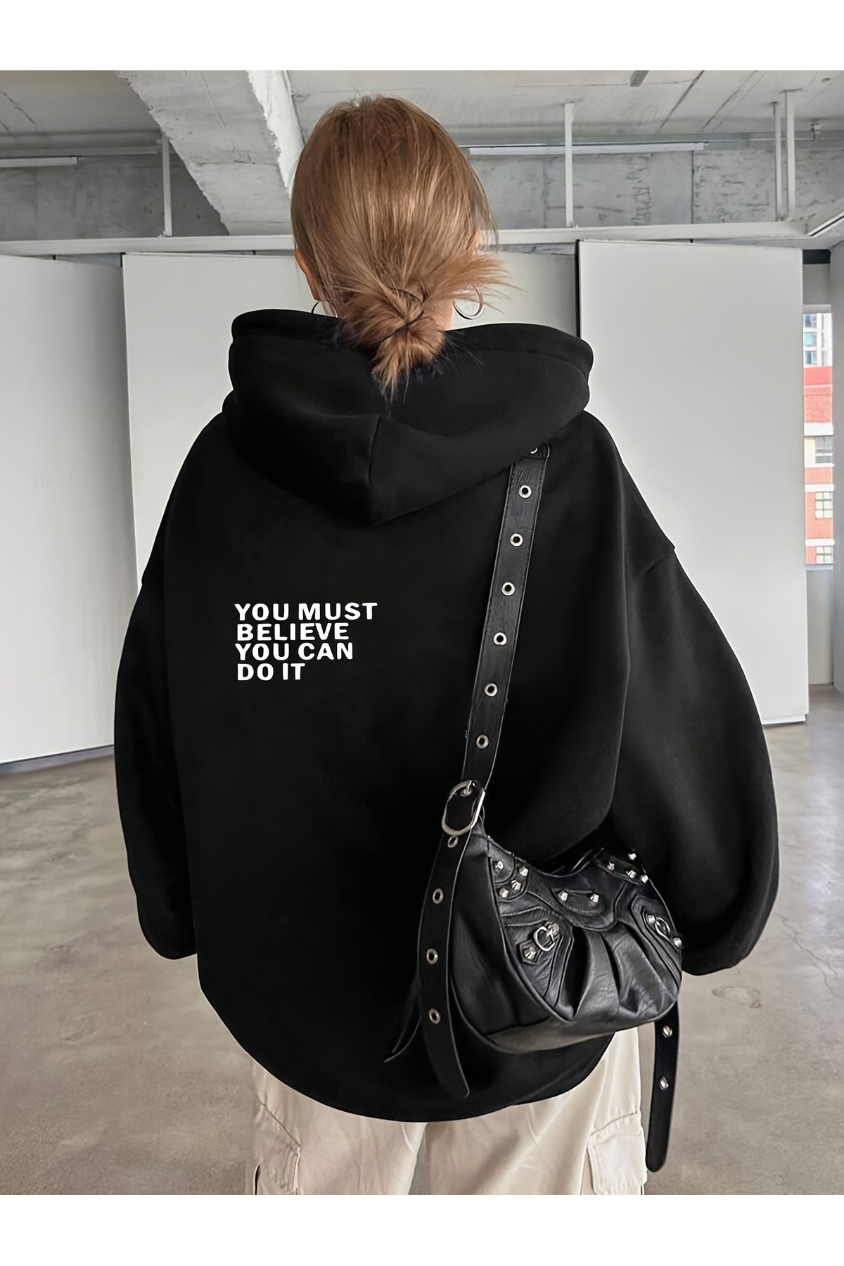 Deocept Unisex Mix Baskılı Oversize Kapüşonlu Baskılı Sweatshirt