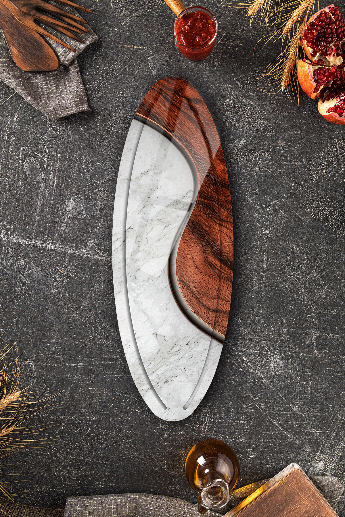 Glass Pita - Cheese - Serving Plate | Marvion | 50cm x 17.5cm