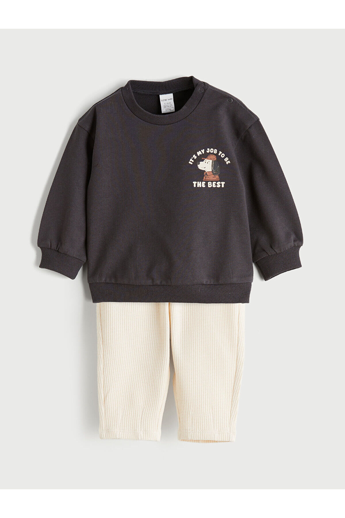 LC Waikiki Nevaa Collection Antrasit Baskılı Erkek Bebek Sweatshirt ve Eşofman Altı fotoğrafı 3 (önizleme)