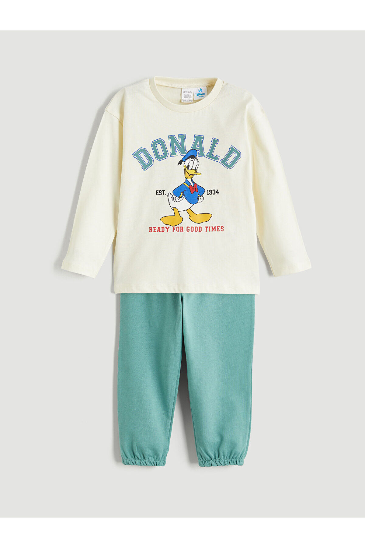 LC Waikiki Bej Donald Duck Baskılı Erkek Bebek Tişört ve Pantolon fotoğrafı 2 (önizleme)