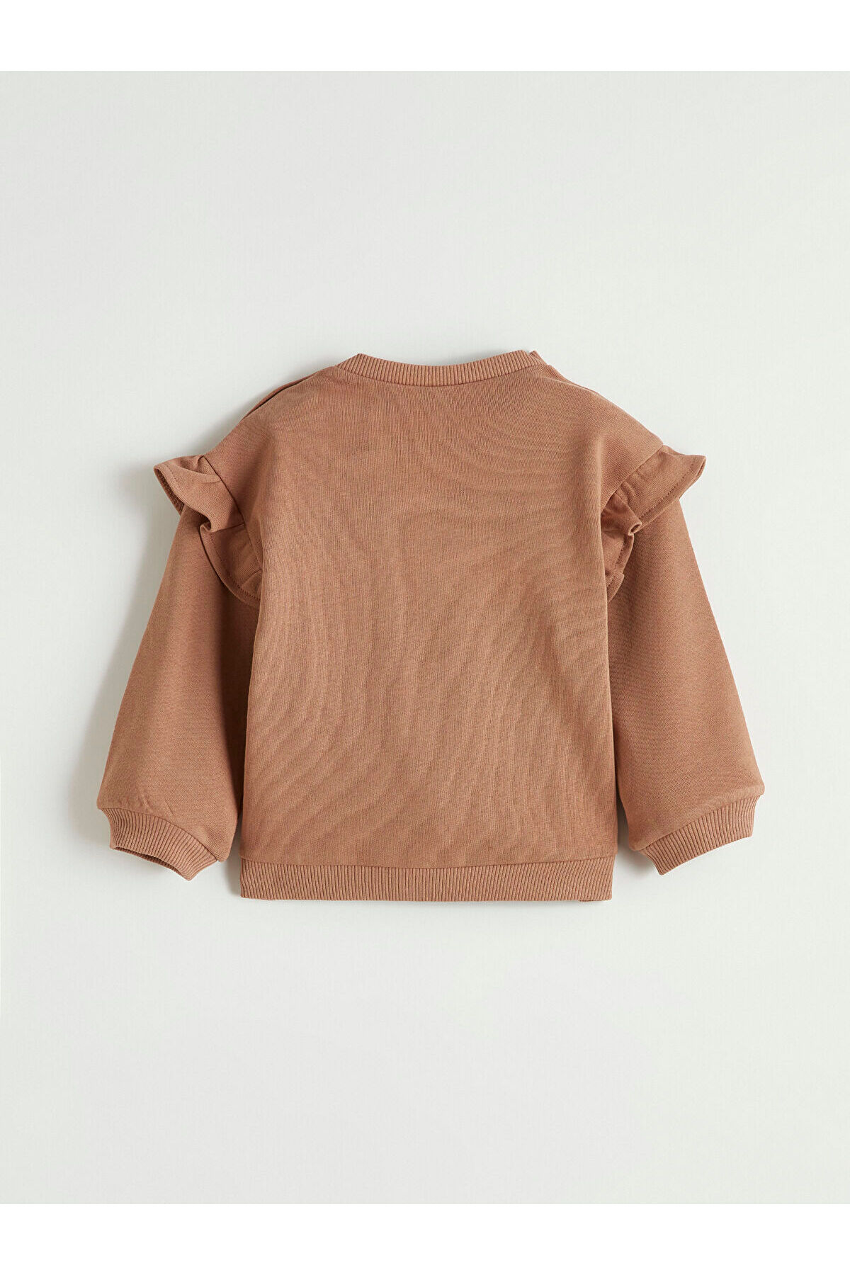 LC Waikiki Nevaa Collection Kahverengi Bisiklet Yaka Baskılı Kız Bebek Sweatshirt fotoğrafı 3 (önizleme)