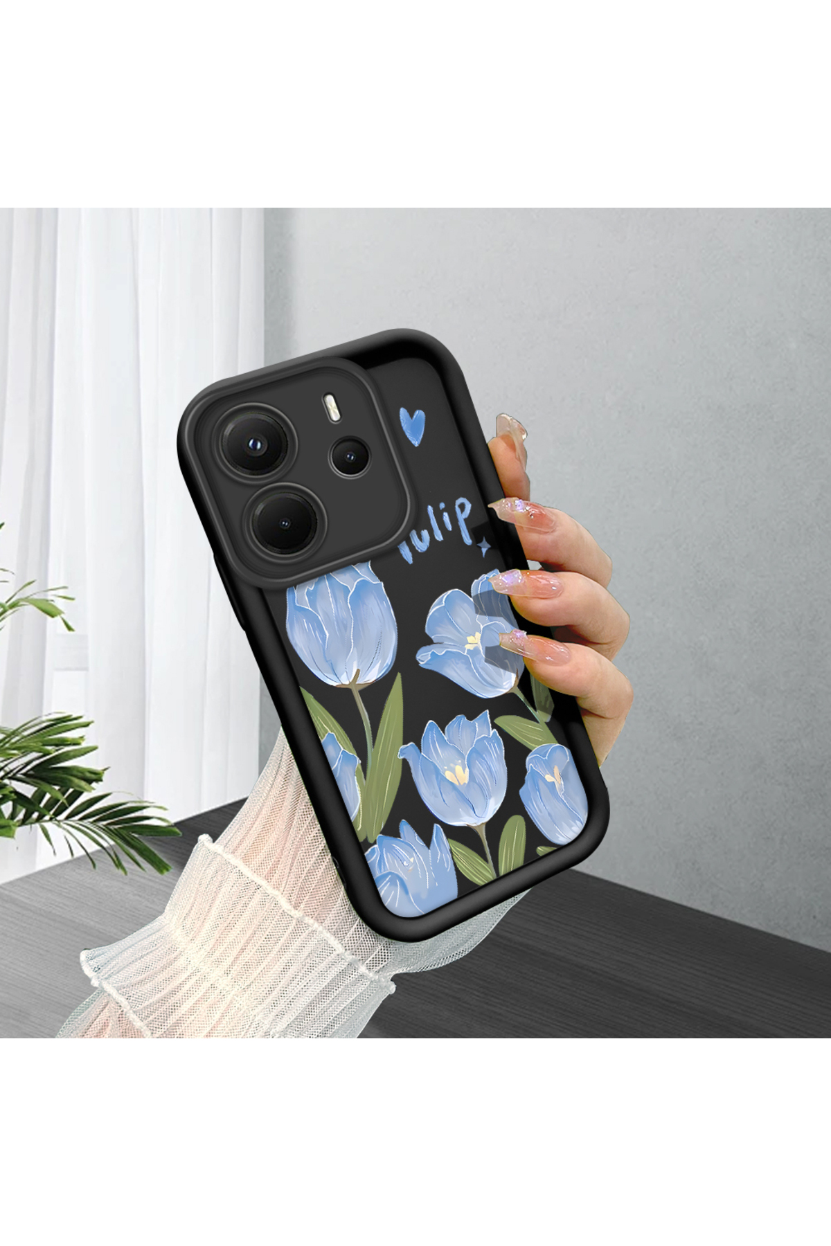 Redmi Note 14 Compatible Silicone Material Shockproof Black Color Case Simple Style