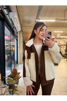 Dilara Güneş Butik GABARDİN PELUŞ MONT KAHVE
