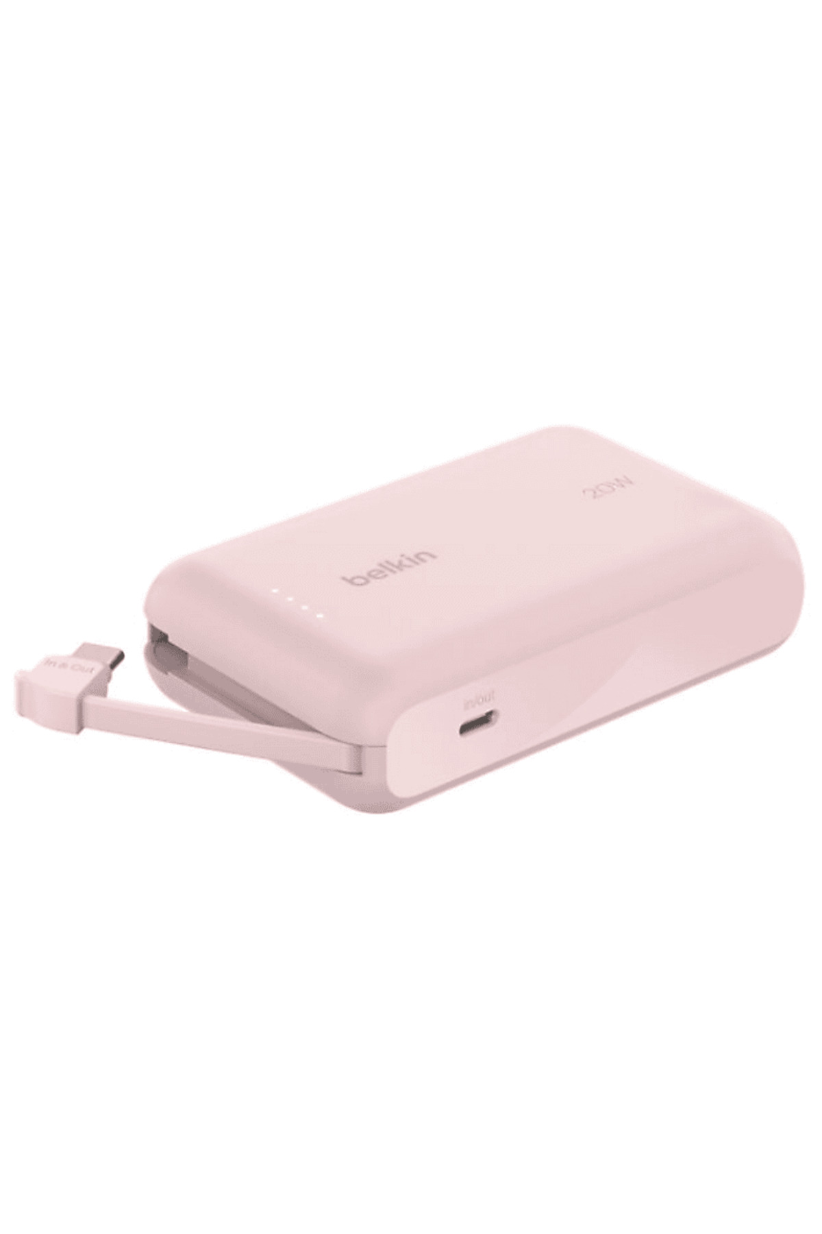 BC BPB021 10000 mah Integrated Wired Portable Charger Pink