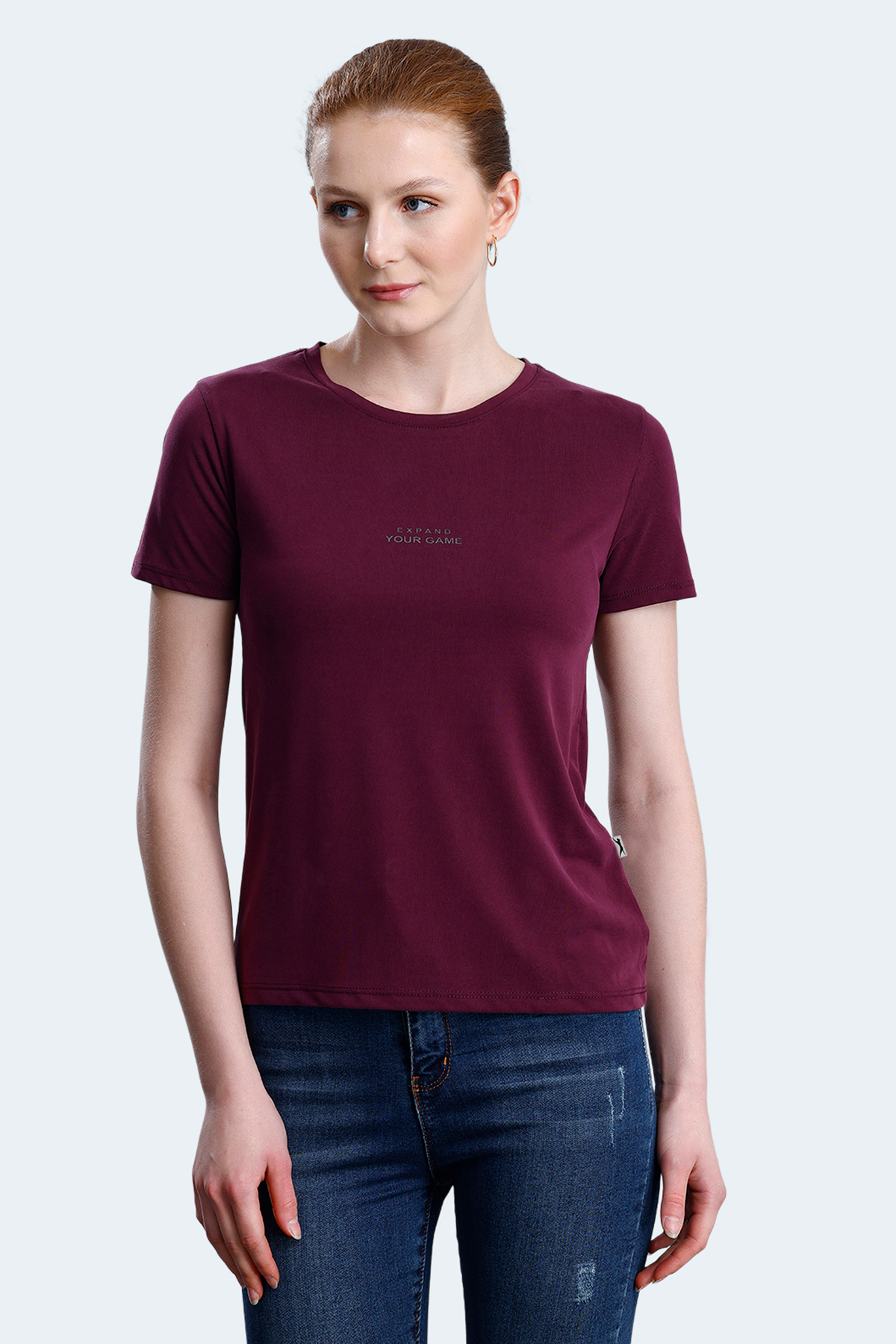 Slazenger PAYTONS Kadın Mürdüm Tişört görsel 6