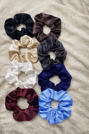 umut tekstil imalat Kadın 8 ' Li Saten Saç Lastik Toka Seti