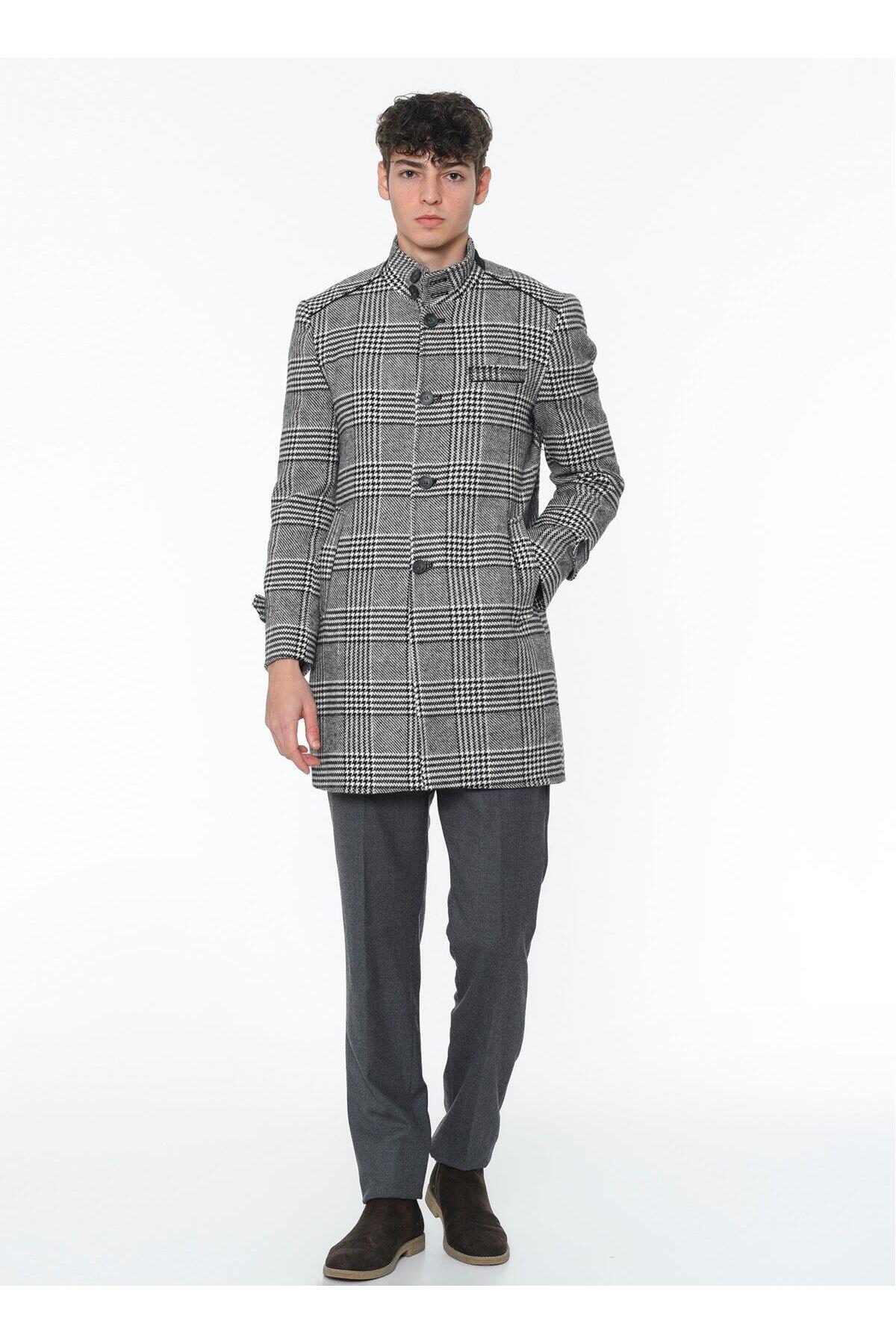 Erkek Palto Kaşe Sıcak Tutan Şık Günlük Klasik Trend Model — رنگارنگ PLT9391 DEWBERRY OVERCOAT — تصویر 2 از 5
