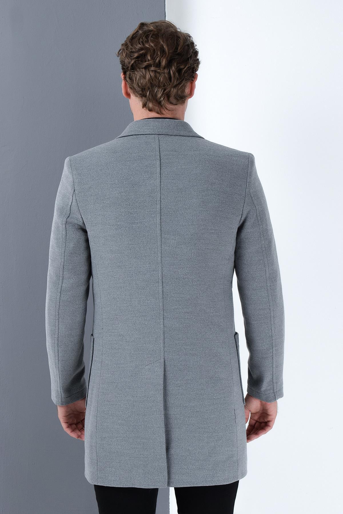 Erkek Palto Kaşe Sıcak Tutan Şık Günlük Klasik Trend Model — رنگارنگ PLT8384 DEWBERRY OVERCOAT — تصویر 4 از 5