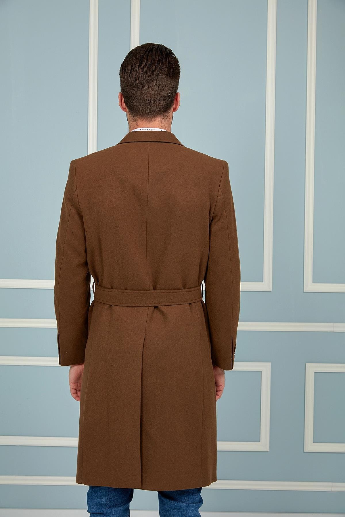 Erkek Palto Kaşe Sıcak Tutan Şık Günlük Klasik Trend Model — رنگارنگ PLT8382 DEWBERRY OVERCOAT — تصویر 3 از 4