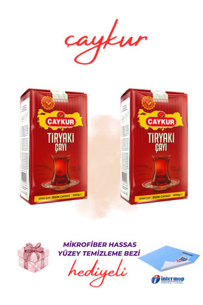 Çaykur Tiryaki Siyah Dökme Çay 2 x 1 Kg İntermop Hassas Yüzey Temizleme Bezi
