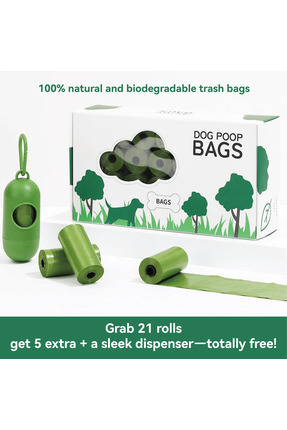Deku Çevre Dostu Köpek Dışkı Poşeti Seti – 26 Rulo (390 Adet) + Askılı Poşet ...