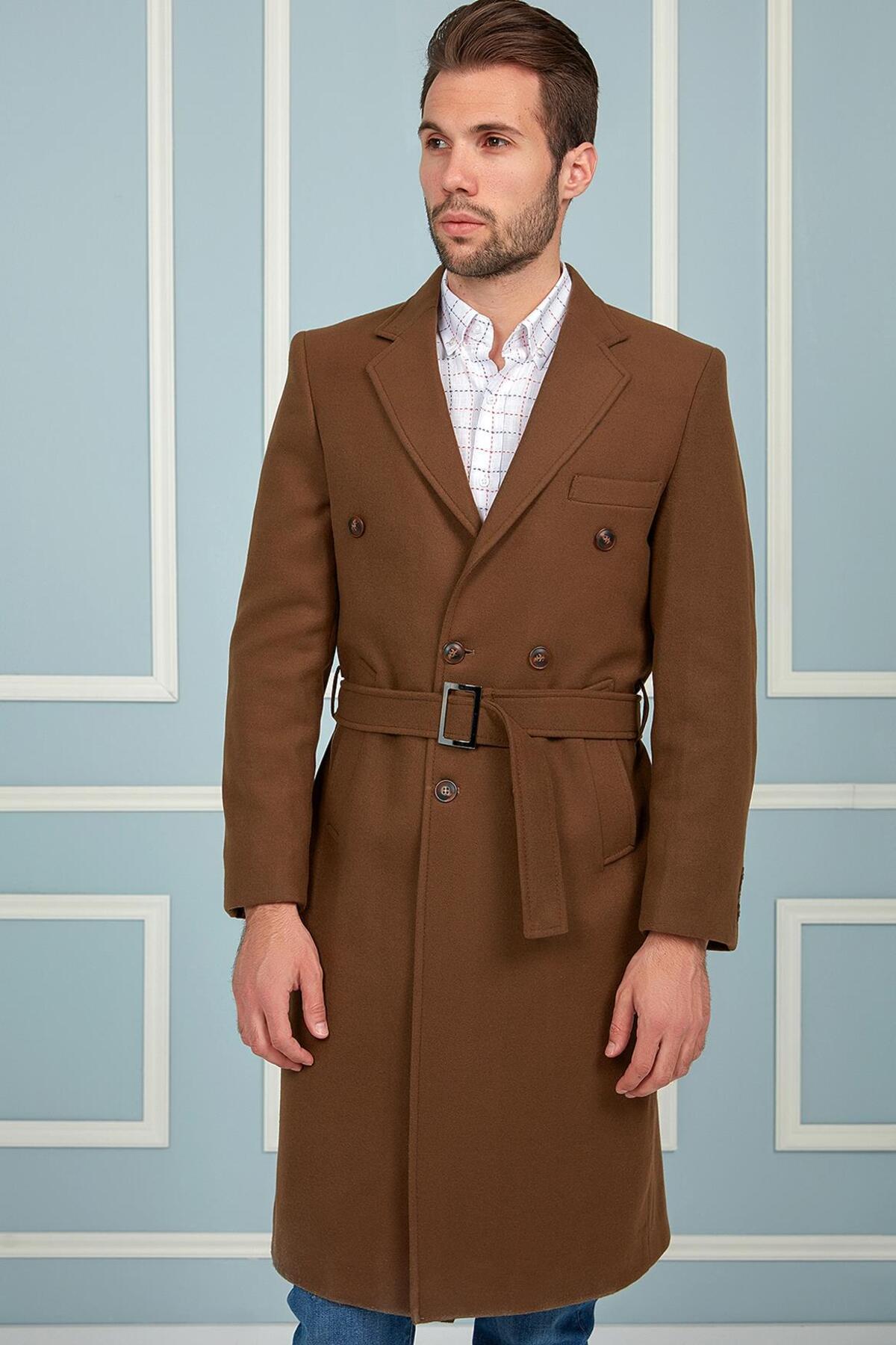 Dewberry Erkek Palto Kaşe Sıcak Tutan Şık Günlük Klasik Trend Model — رنگارنگ PLT8382 DEWBERRY OVERCOAT