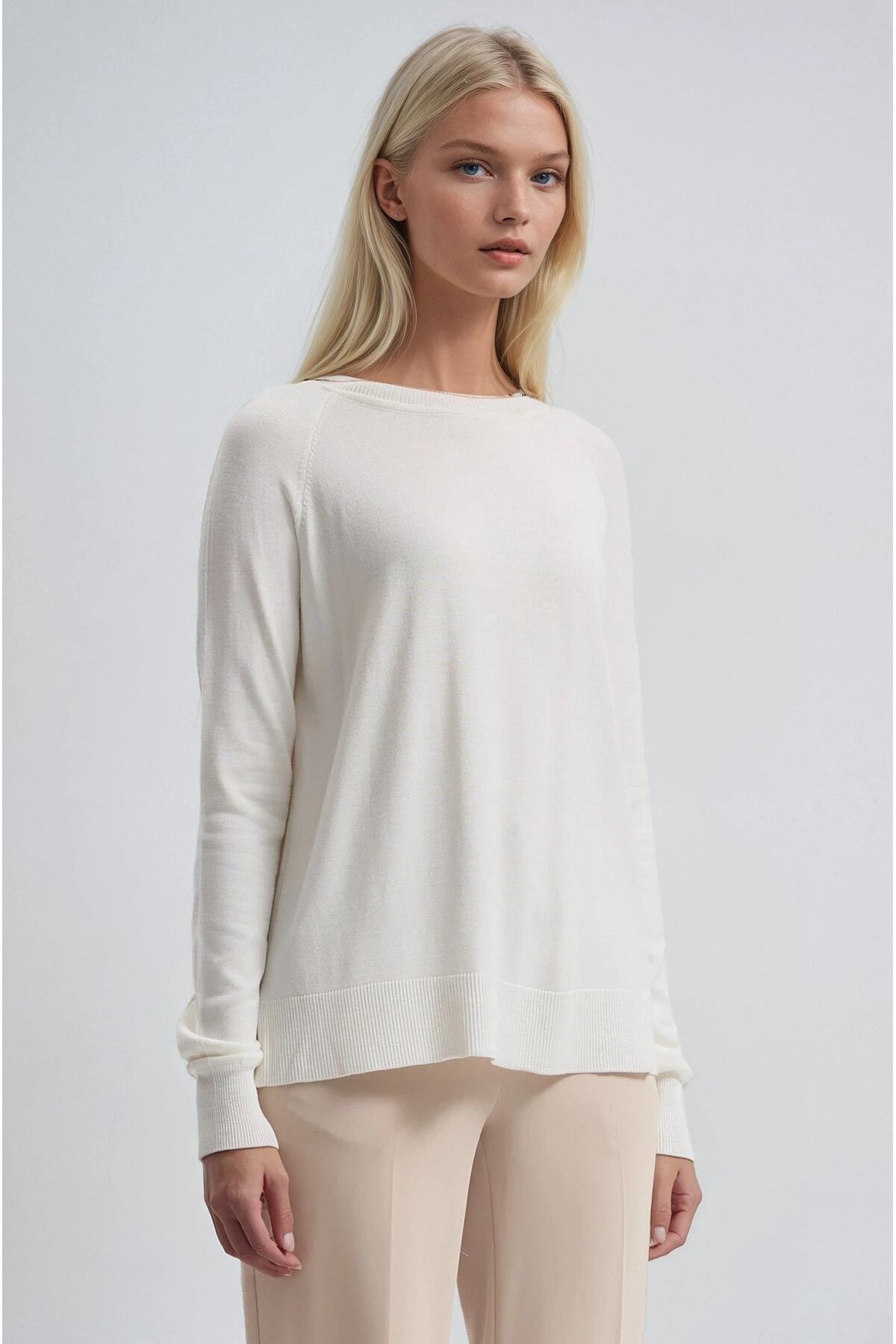 Lijuri  Bisiklet Yaka İnce Triko Bluz 1398 - Görsel 4