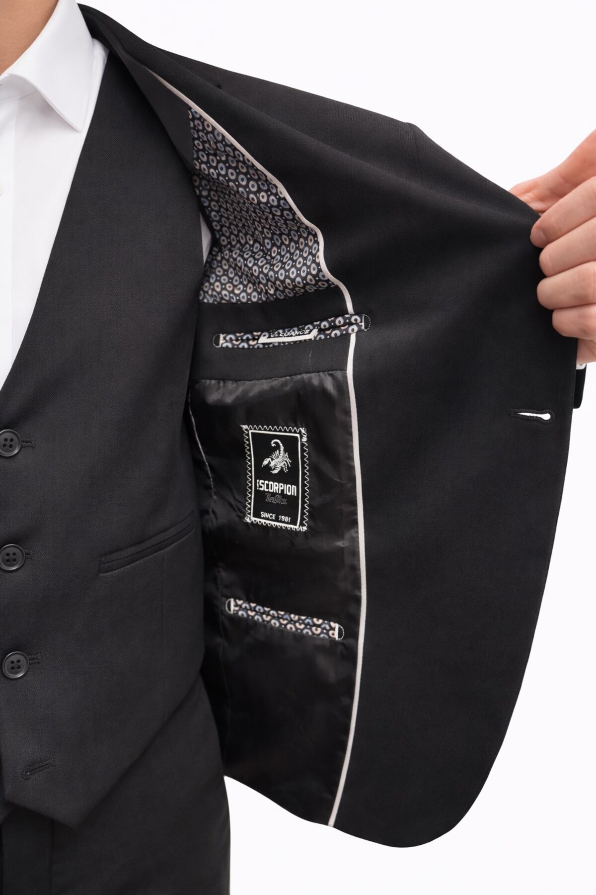 Plus Scorpion  Erkek 3 Parça Slim Fit Takım Elbise –Klasik Likralı Kumaş, Tek Düğme, Çift Yırtmaçlı Modern Kesim ( - Görsel 7