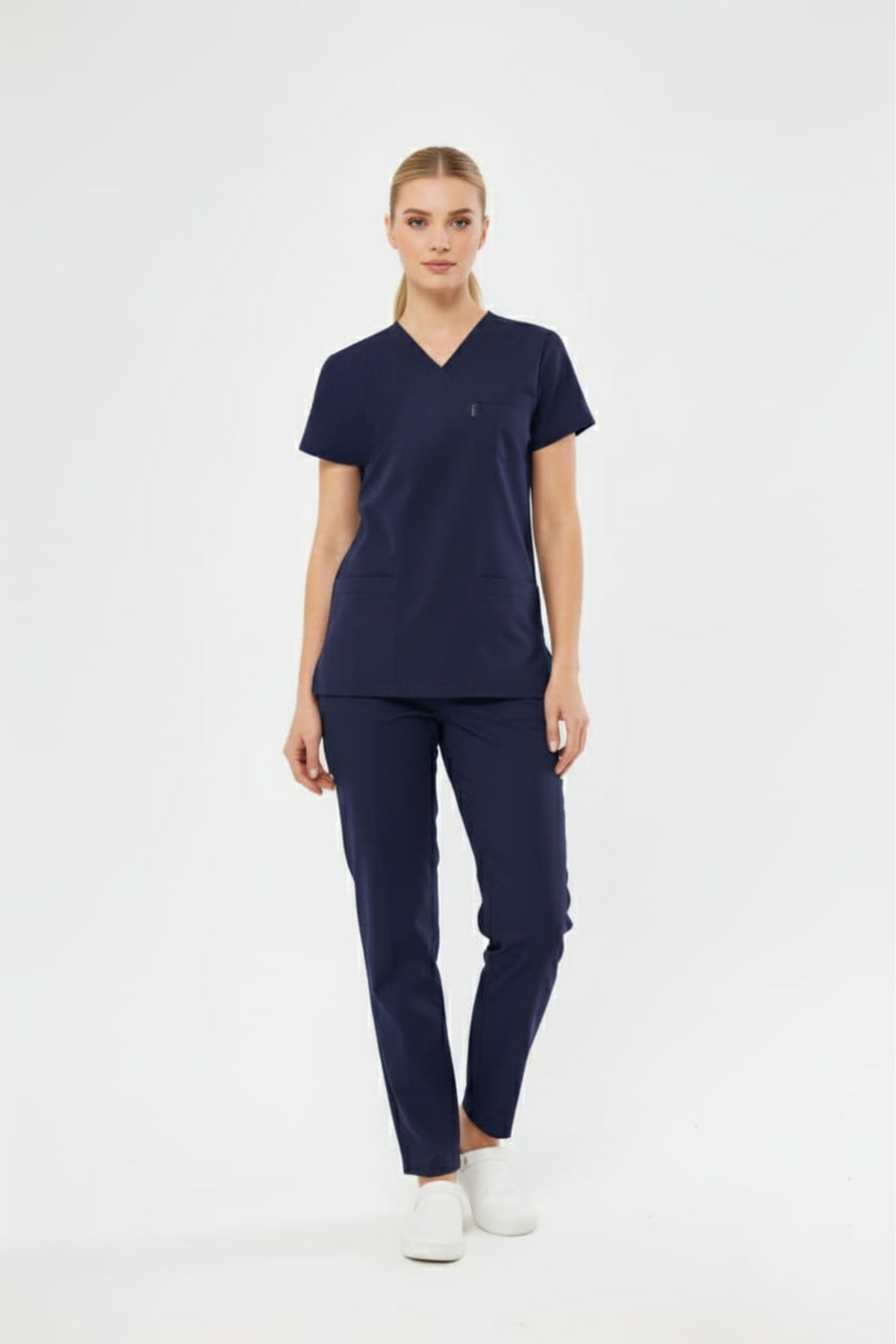 Class Üniforma Униформени сини медицински престилки с ликра за жени (в съотве...